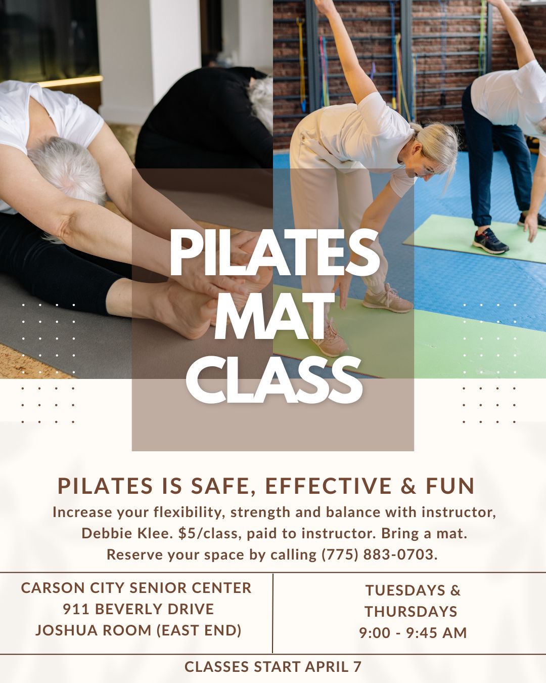Pilates Mat Class for Seniors