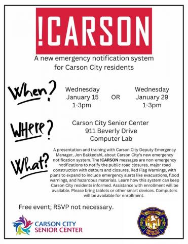 !Carson Emergency Notification System information